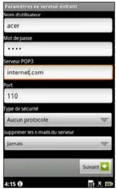 ACER Stream S110 - Configurer le courrier électronique - 1