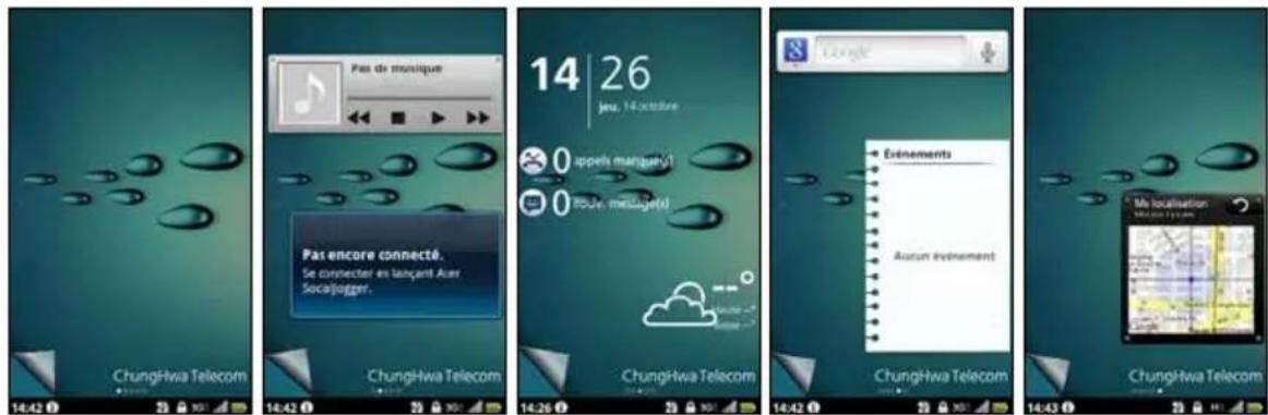 ACER Liquid MT - L'écran des widgets étendu - 1