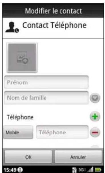 ACER Liquid MT - Ajouter contact - 1