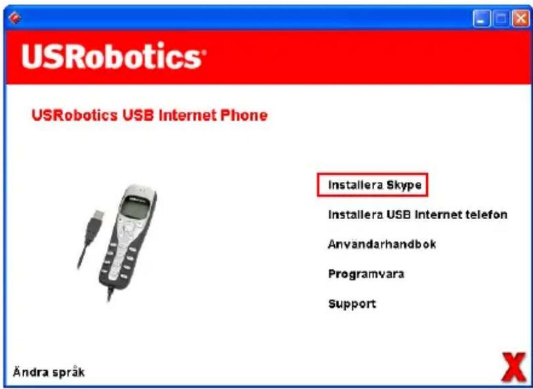 US ROBOTICS USB Internet Phone 9601 - Installera Skype - 1