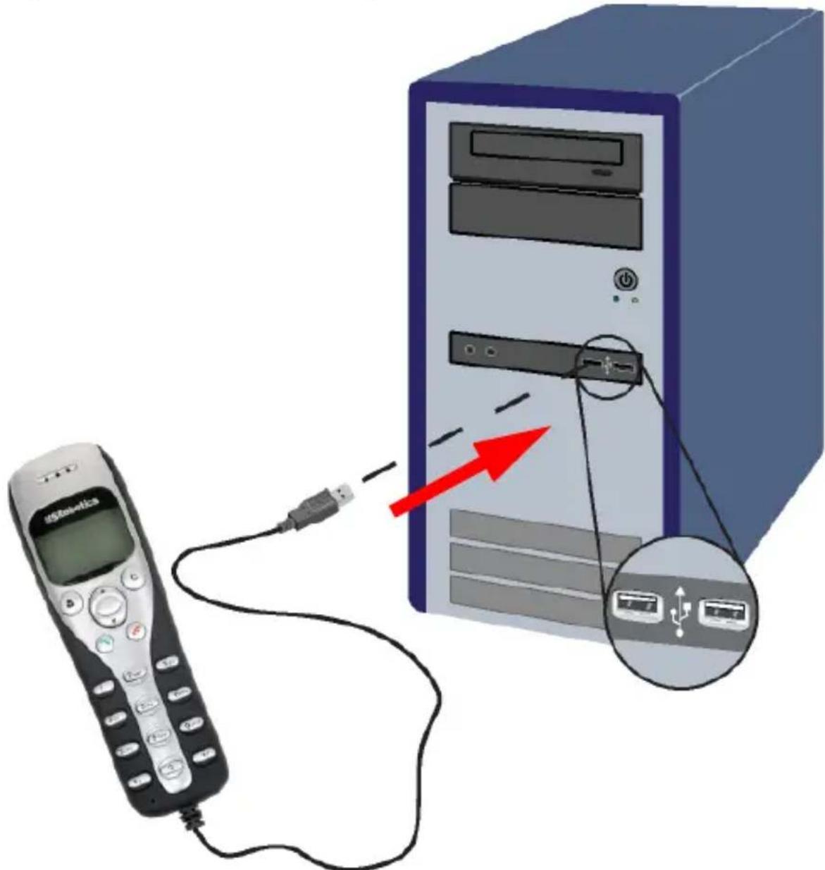 US ROBOTICS USB Internet Phone 9601 - Podłucz Telefon USB Internet Phone do portu USB w komputerze. - 1