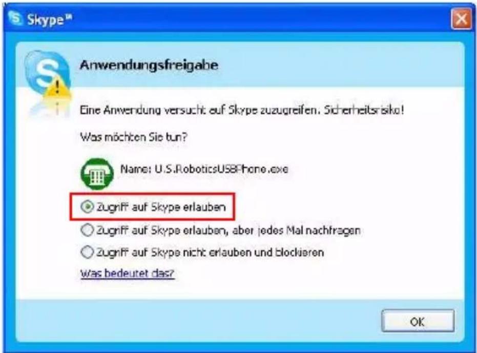 US ROBOTICS USB Internet Phone 9601 - Klichen Sie auf Privatsphäre und dann auf Zugriffsverwaltung (externe Anwendungen). - 2
