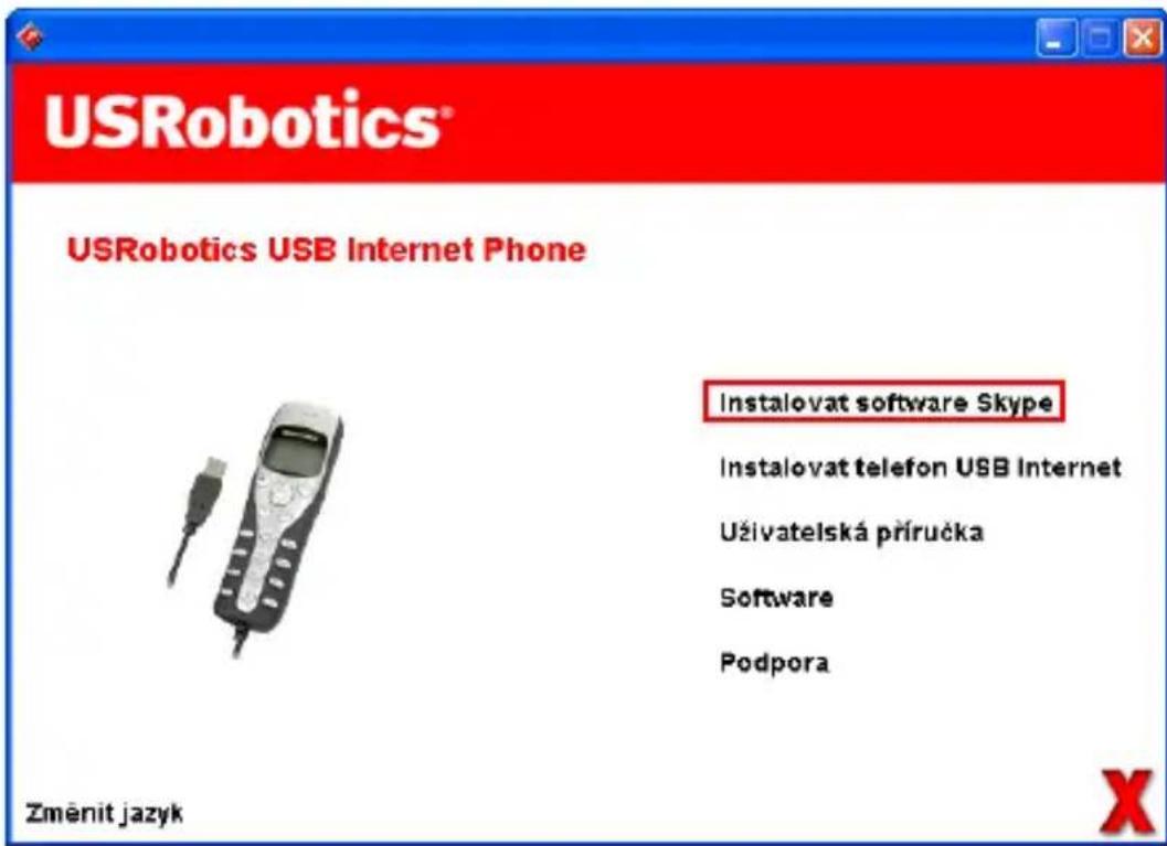 US ROBOTICS USB Internet Phone 9601 - Nainstalujte software Skype - 1