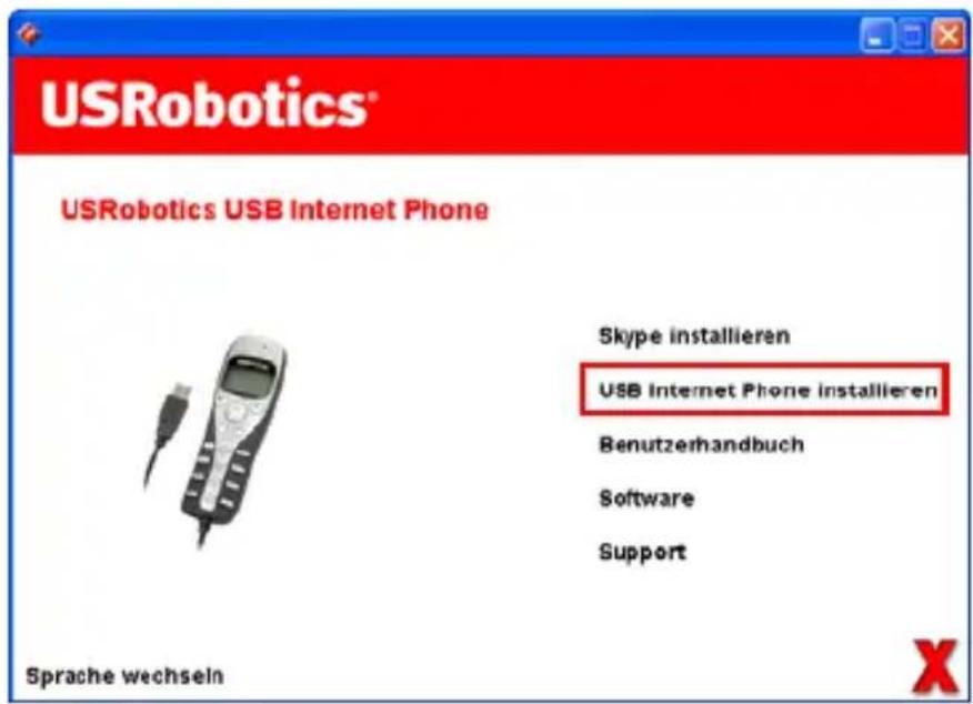 US ROBOTICS USB Internet Phone 9601 - Installieren des USB Internet Phone - 1