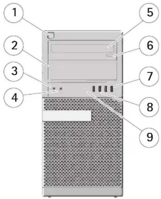 AXIS Camera Station S1016 - Descripción general del hardware - Parte delantera y - 1