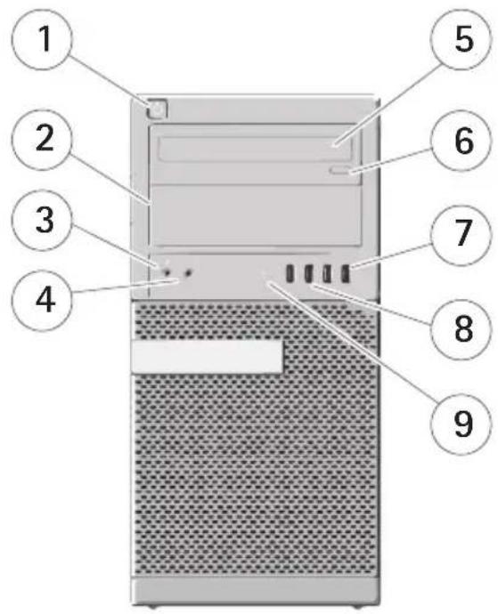 AXIS Camera Station S1016 - ハードウェアの概要・正面および背面 - 1