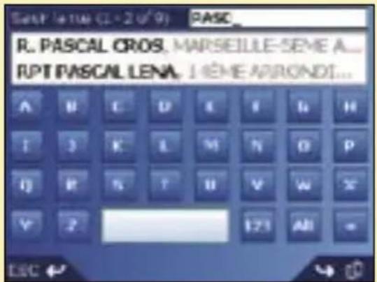 SONY GPX5 - Quatrième étape : trouver la rue qui correspond à votre point de destination - 1
