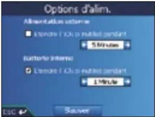 SONY GPX5 - Préférences du matériel - options d'alimentation - 1