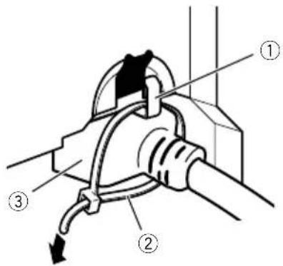 Technical diagram of a mechanical device with numbered components and directional arrows indicating motion or flow.