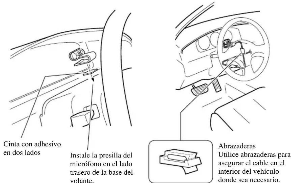 PIONEER AVIC505 - Cuando instale el micrófono en la base del volante - 2