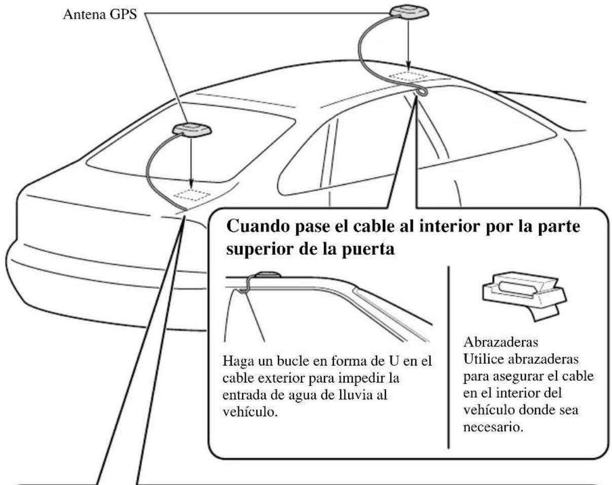 PIONEER AVIC505 - Cuando instale la antena en el exterior del vehículo (en la carrocería) - 1
