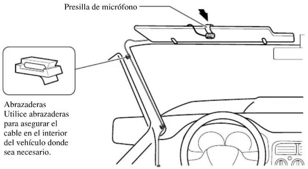 PIONEER AVIC505 - Cuando instale el micrófono en el parasol - 2