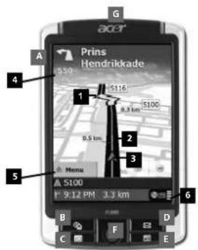 ACER CoPilot Pocket PC6 - Gebruikersinterface en knoppen - 1