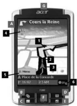 ACER CoPilot Pocket PC6 - Interface utilisateur et touches - 1