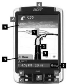 ACER CoPilot Pocket PC6 - Interfaz de usuario y teclas - 1