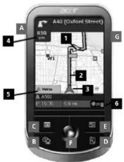 ACER CoPilot Pocket PC6 - Interface utilisateur et touches - 2
