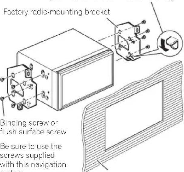 PIONEER AVICX930BT - Fasteningthenavigationunittothe factoryradio-mountingbracket. - 2