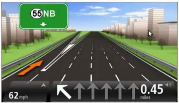 TOMTOM Via 260 - Utiliser le guidage sur changement de voie - 1