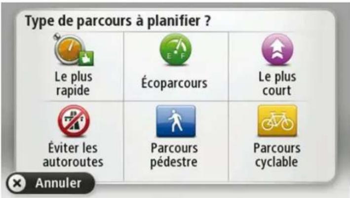 TOMTOM Via 280 - Selectionner un type de parcours - 1
