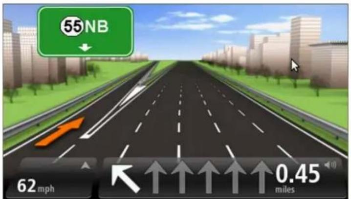 TOMTOM Via 280 - Utiliser le guidage sur changement de voie - 1