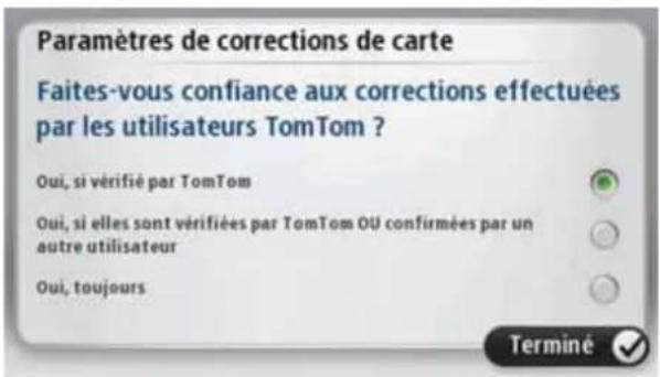 TOMTOM Sony XNV Navigation Module - Preférences de correction - 1