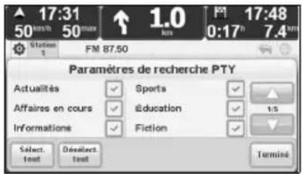 TOMTOM Mazda NVASD8110 Live - ■ Réglage de recherché PTY - 2