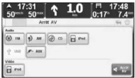 TOMTOM Mazda NVASD8110 Live - ■ Changement de mode audio - 1