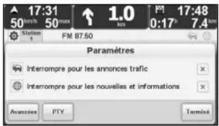 TOMTOM Mazda NVASD8110 Live - ■ Réglage de recherché PTY - 1