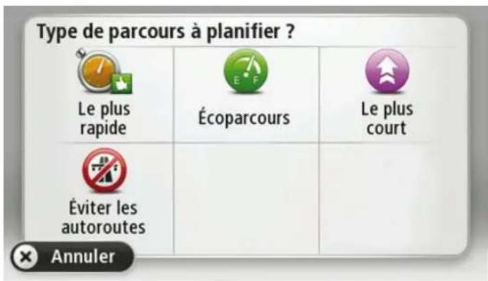 TOMTOM Mazda NB1 Live - Selectionner un type de parcours - 1
