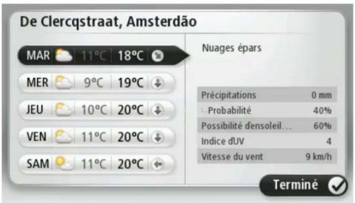 TOMTOM Mazda NB1 Live - À propos du service Météo - 1