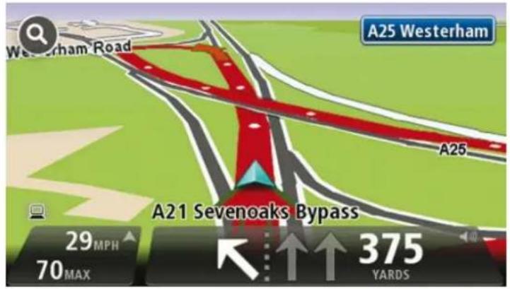 TOMTOM Mazda NB1 Live - Utiliser le guidage sur changement de voie - 2