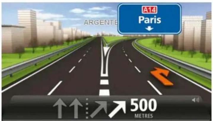 TOMTOM Mazda NB1 Live - Utiliser le guidage sur changement de voie - 1