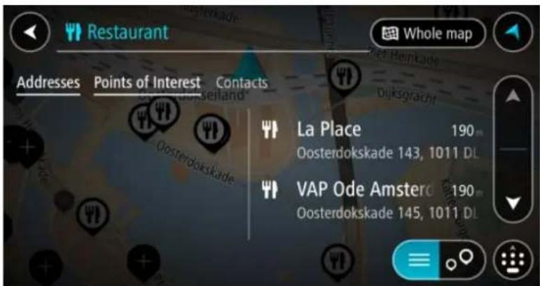 TOMTOM GO Mobile app Android - Planifier un parcours avec un point d'intérêt à l'aide de la fonction de recherche - 4