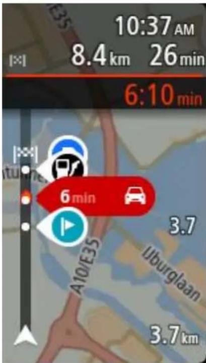 TOMTOM GO Mobile app Android - Barre de parcours - 2