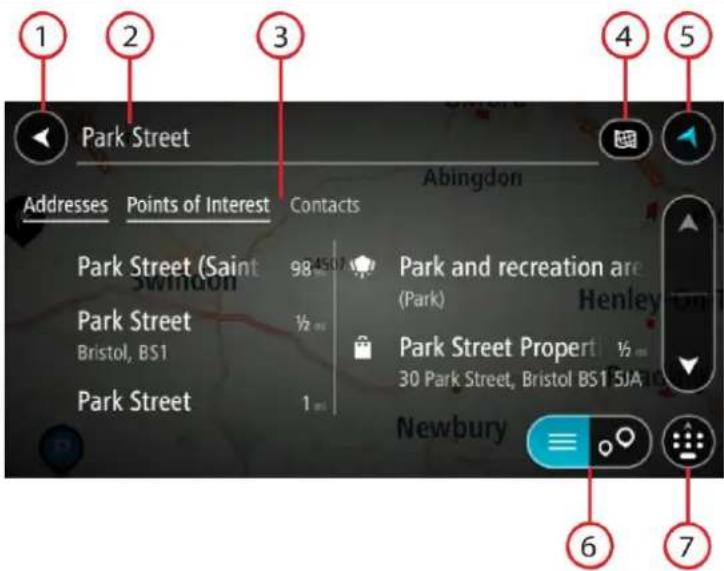 TOMTOM GO Mobile app Android - Saisir des termes de recherche - 1