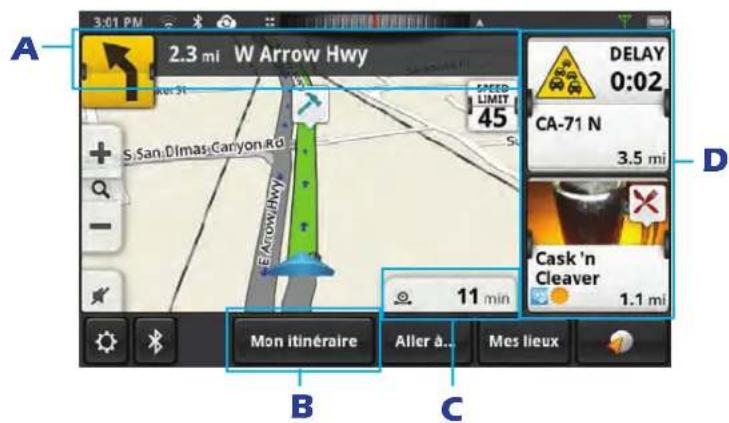 MAGELLAN SmartGPS - Écran carte lors du routage - 1