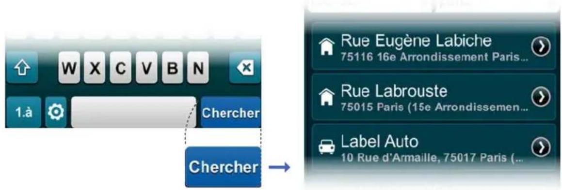 GRUNDIG GPS M1 - Comment obtenir une liste complète des résultats de la recherche - 1