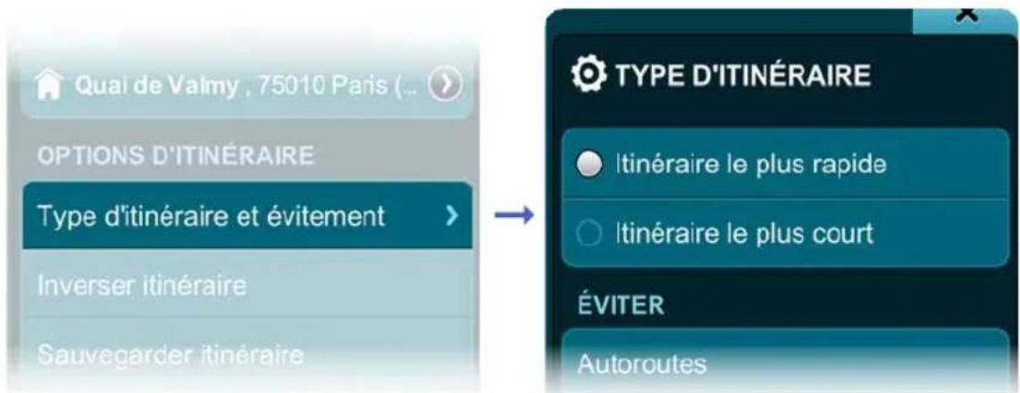 GRUNDIG GPS M1 - Utilisation de la barre options itinéraire - 1