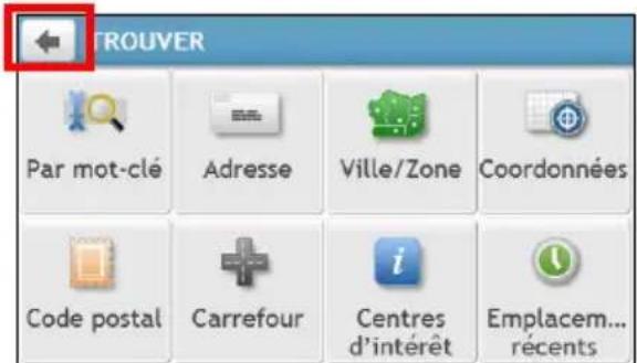 MIO Spirit 480 series - Comment utiliser le bouton RETOUR de la barre de titre ? - 1