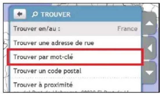 MIO Moov Spirit V 735 - Comment chercher un Centre d'intérêt (CI) ? - 2