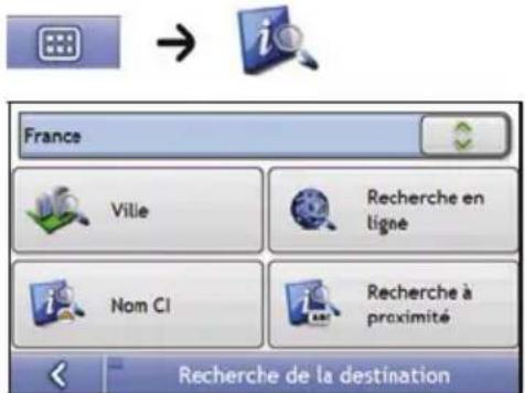 MIO Moov M404 - Ouvrez l'écran recherche de la destination - 1