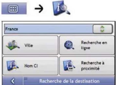 MIO Moov 560 - Ouvrez l'écran Recherche de la destination - 1