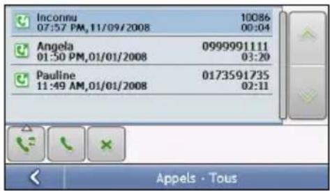 MIO Moov 560 - Visualiser l'historique des appels : - 8
