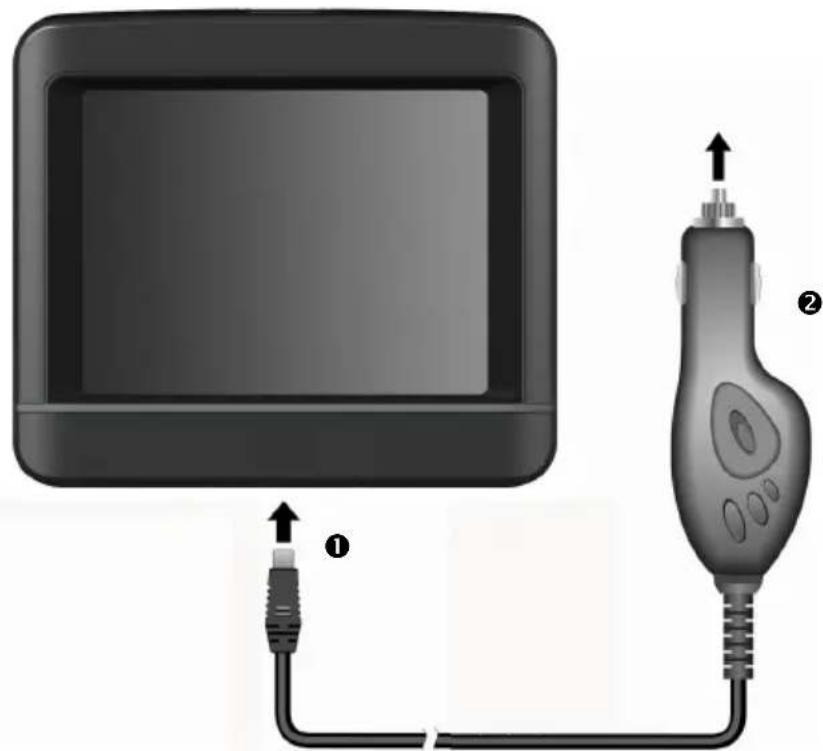 MEDION PNA 3430 - Autoadapter aansluten - 1