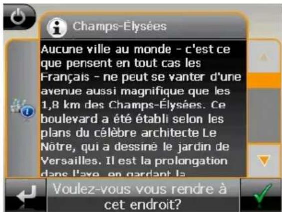 Champs-Élysées Aucune ville au monde - c'est ce que pensent en tout cas les Français - ne peut se vanter d'une avenue aussi magnifique que les 1,8 km des Champs-Élysées. Ce boulevard a été établi selon les plans du célèbre architecte Le Notre, qui a dessiné le jardin de Versailles. Il est la prolongation dans l'axe, en gardant la Voulez-vous vous rendre à cet endroit?