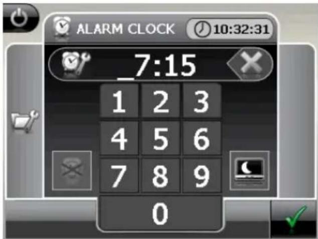 ALARM CLOCK 10:32:31 7:15 1 2 3 4 5 6 7 8 9 0
