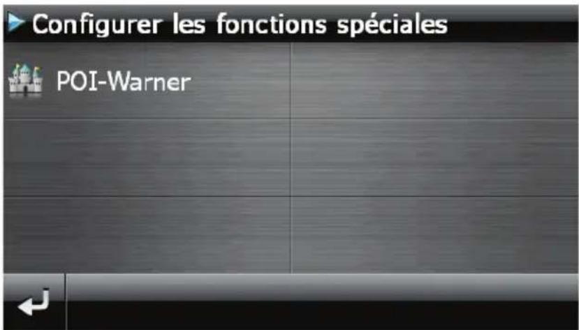 Configurer les fonctions spéciales POI-Warner