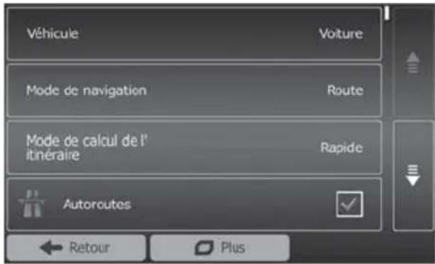 BLAUPUNKT New York 840 - Adaptation des options d'itinéraire avant le guidage vers la destination - 2