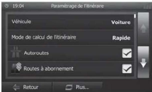 BLAUPUNKT Munchen 530 - Adaptation des options d'itinéraire avant le guidage vers la destination - 3