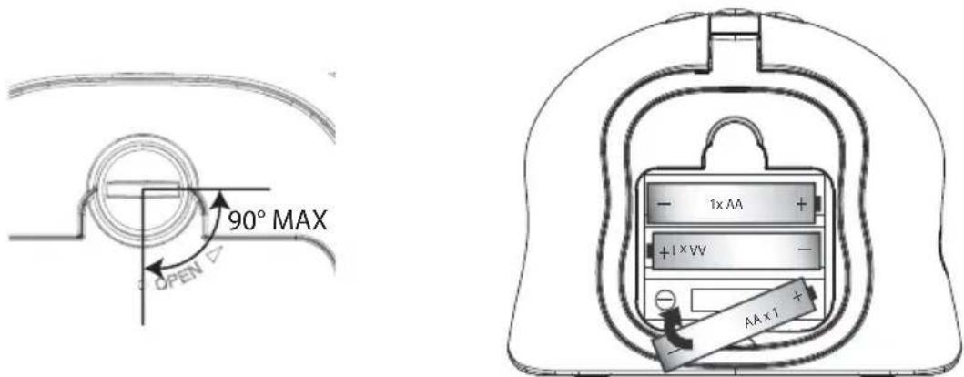 TOPCOM Babytalker 2000 V2 - Instalación de las pilas en la unidad de bebé - 1